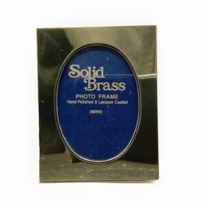 New Vintage Miniature Solid Brass Gold 3"x2” Photo Oval Tabletop Picture Frame